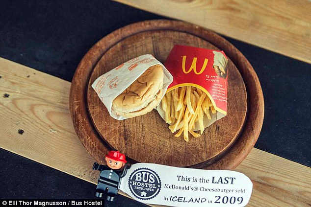 Iceland puts last ever McDonald's burger and chips in national MUSEUM... after country's final fast food outlet shuts down
